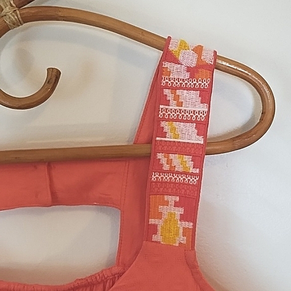 Anthropologie Coral Embroidered Coastal Boho Tunic Dress Size Small - Picture 5 of 11